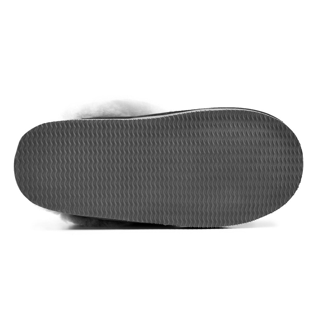 Produktbild 7 - Minfot Fårskinnstofflor Slip-on Duved med sula Svart