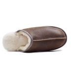 Minfot Saueskinntøfler Slip-on Orust med såle Waxed Stone