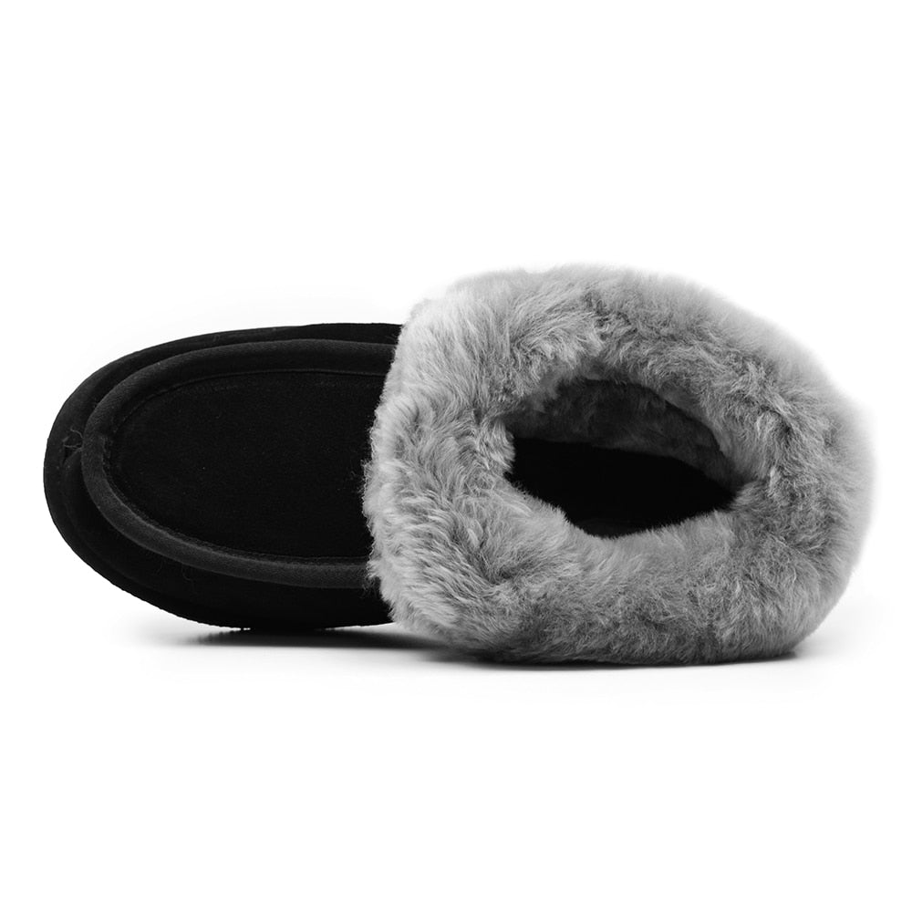 Minfot Saueskinntøfler Koster med såle Svart