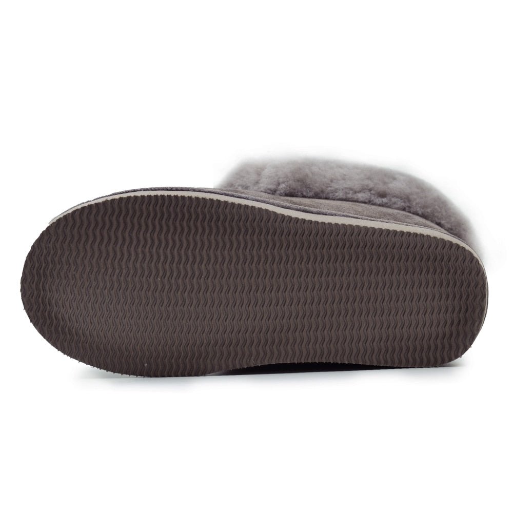 Minfot Saueskinntøfler Koster med såle Stone