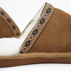 Minfot Saueskintøfler Slip-on Myre med såle Chestnut