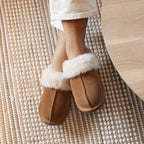 Minfot Saueskinnstøfler Slip-on Duved med såle Chestnut