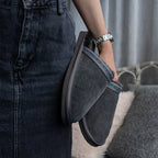 Minfot Saueskintøfler Slip-on Myre med såle Grå