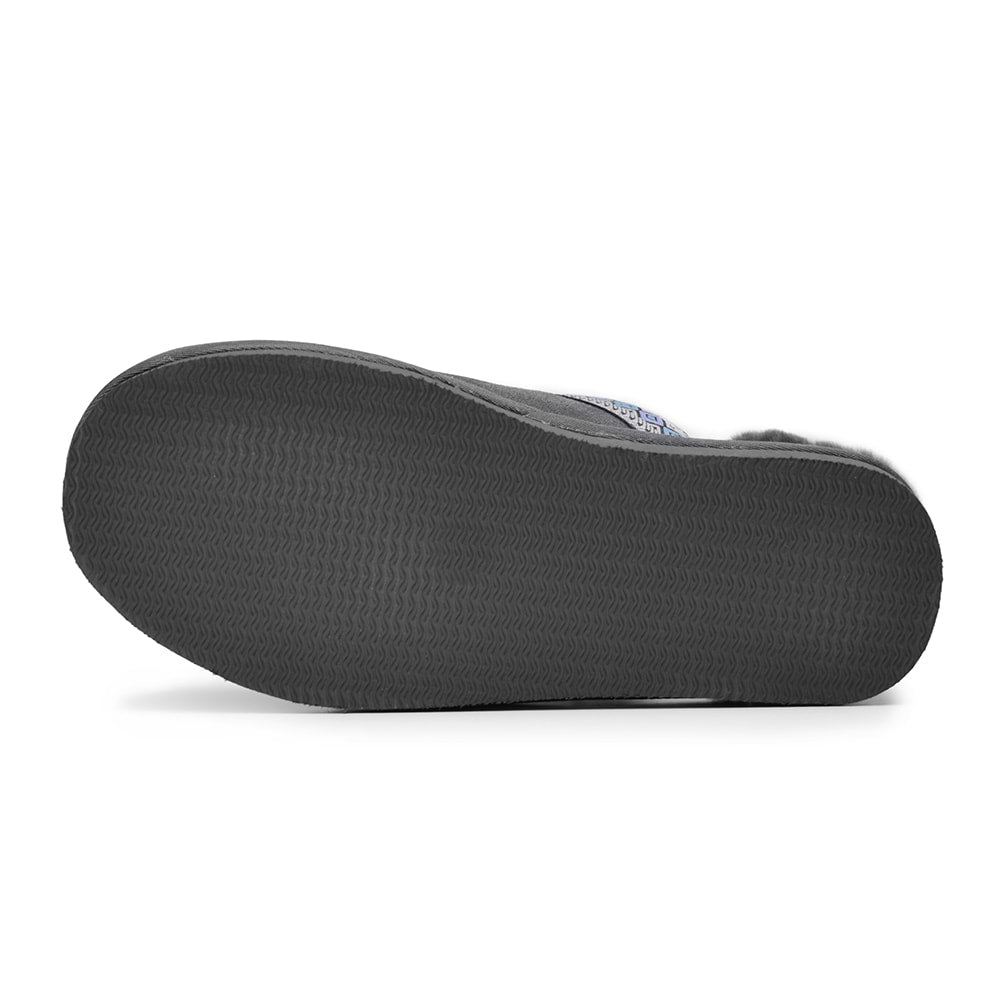 Minfot Saueskintøfler Slip-on Myre med såle Grå