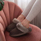 Minfot Saueskinntøfler Slip-on Duved med såle Stone