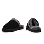 Minfot Saueskintøfler Slip-on Myre med såle Svart