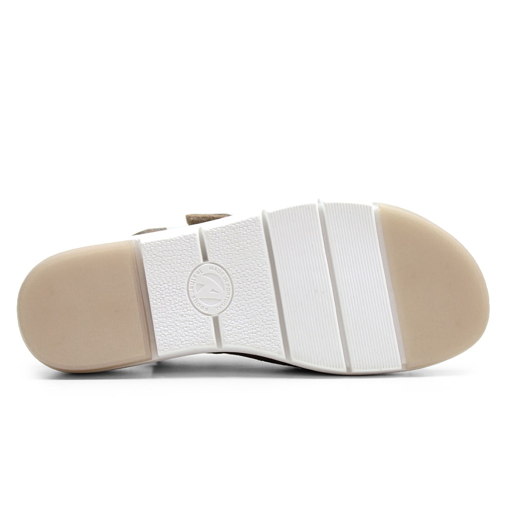 Minfot Sandal Komfort Bea Hælrem Stretch Semsket skinn Beige