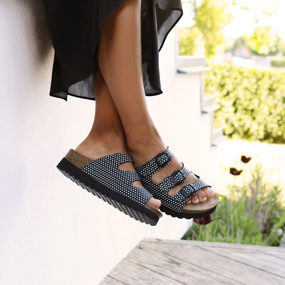 Minfot Dots Sandaler Dame Myk Bio Svart