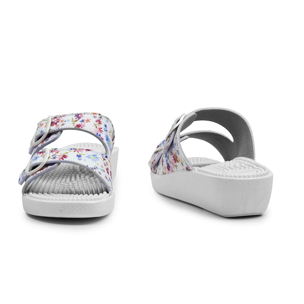 Minfot Massasje Sandaler Blomstret Hvit