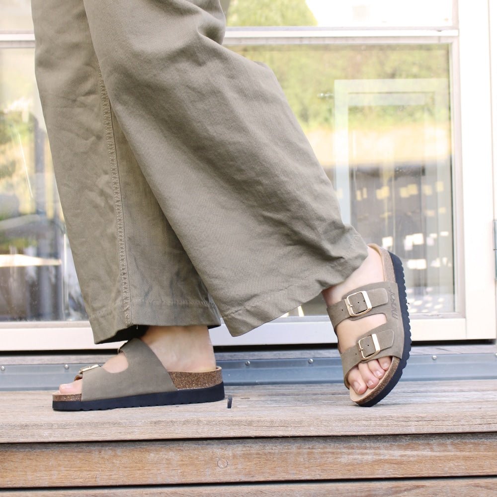 Minfot Moa Sandaler Dame Myk Bio Semsket Skinn Olive