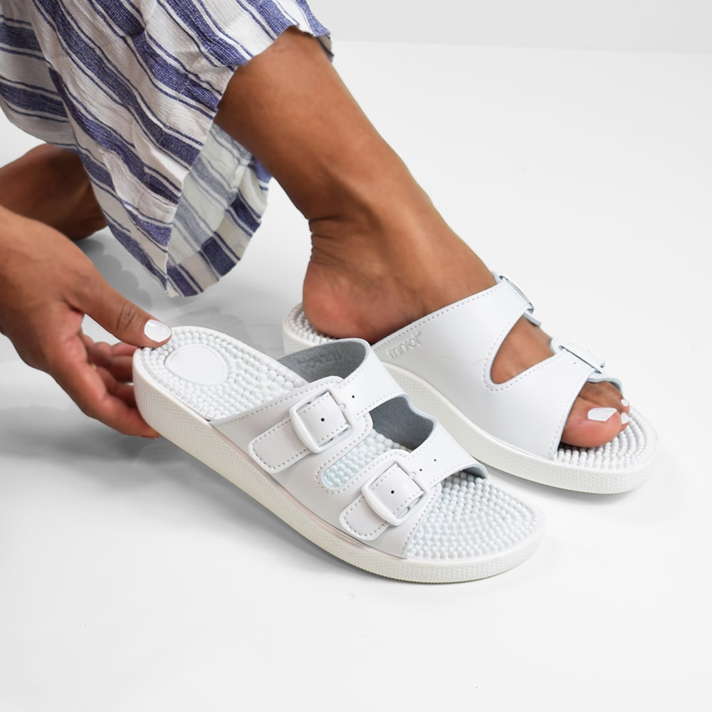 Minfot Massasje Sandaler Dame Hvit