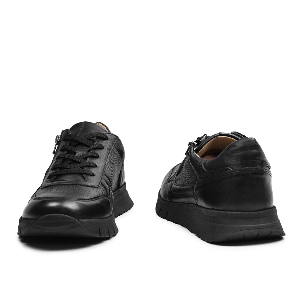 Produktbild 8 - Minfot Max Comfort Sneakers Zip Skinn Svart