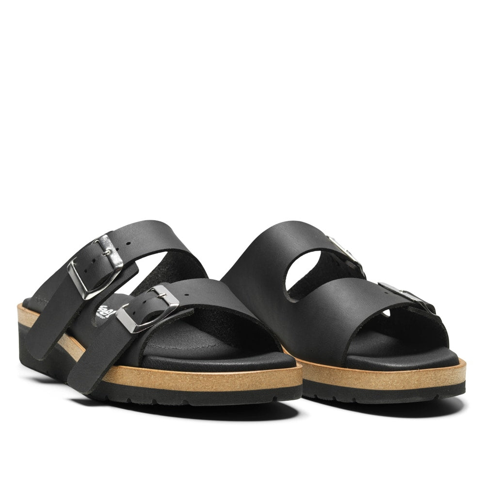 New Feet Sigrid Brede Sandaler Microfiber Dame Svart