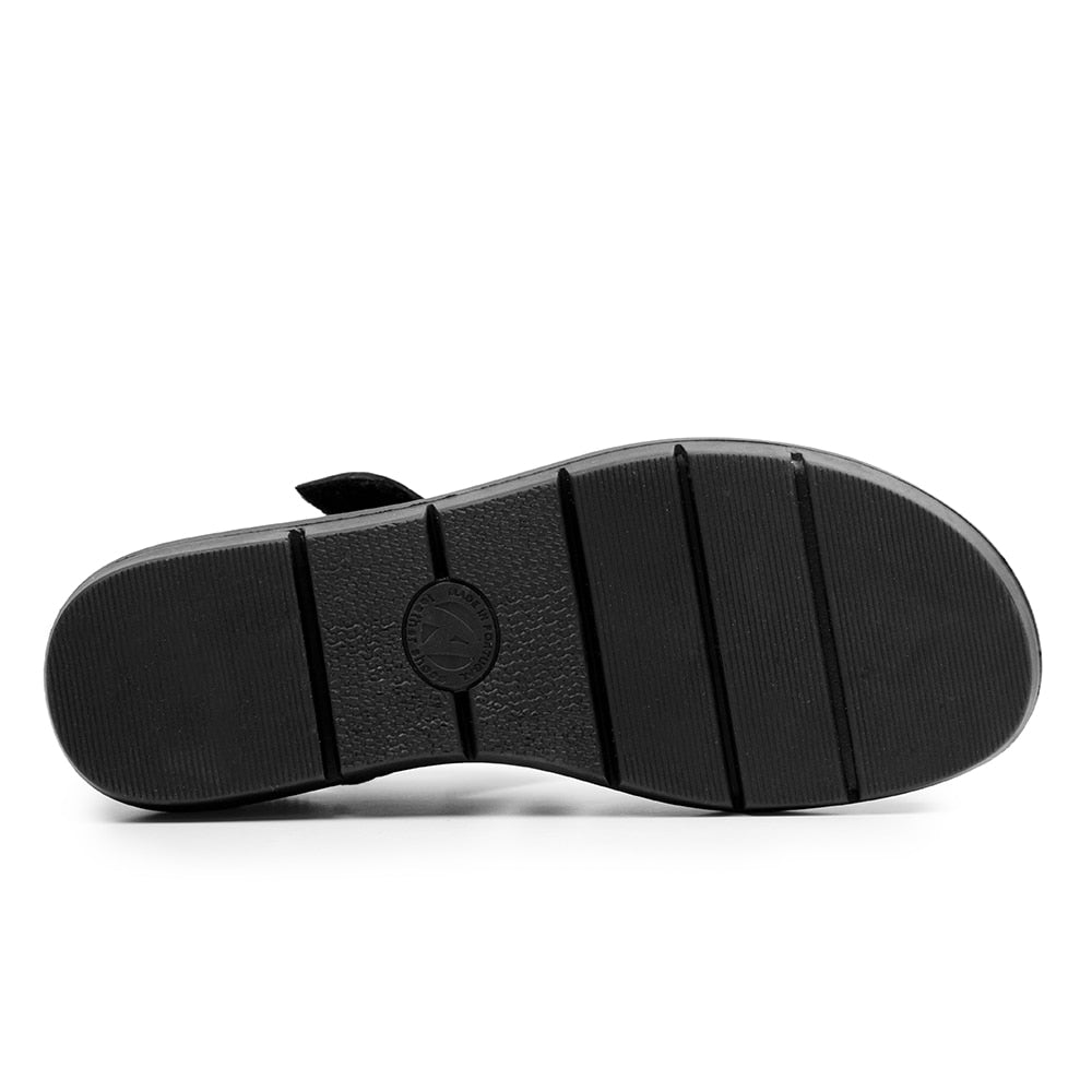 Minfot Sandal Komfort Mia med Hælkappe Nubuck Svart