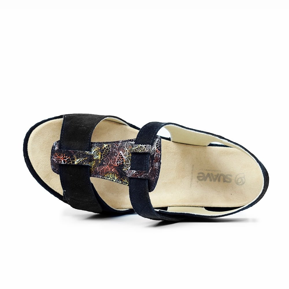 Suave Ekstra Bred Sandal Black Tenn