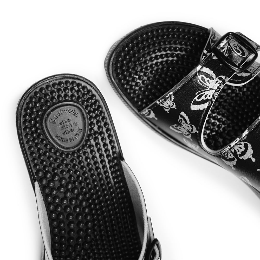Minfot Massasje Sandaler Fjäril Svart