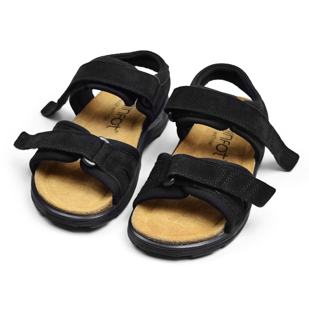 Minfot Sandaler Flex Svart Semsket skinn