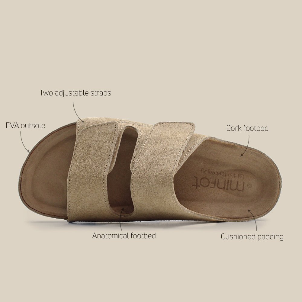 Minfot Luma Sandaler Borrelås Semsket skinn Brun