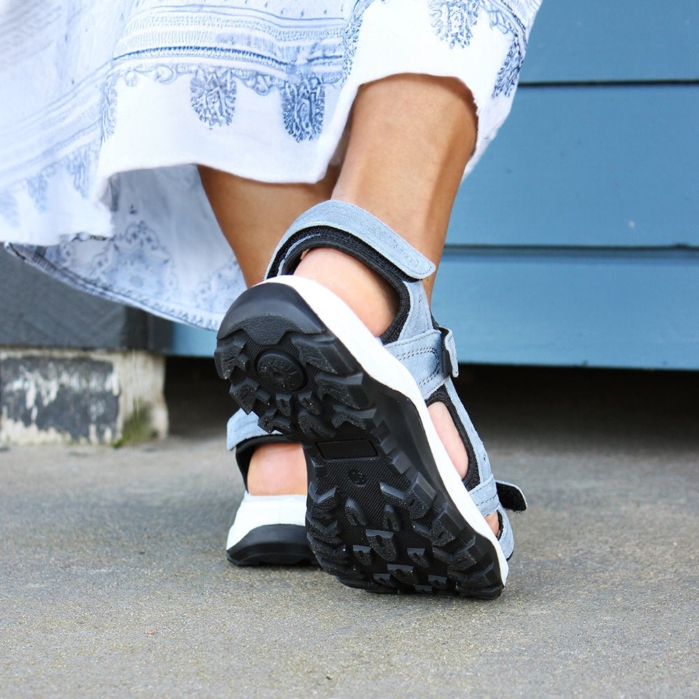 Minfot Sandaler Sandhamn Dame Semsket skinn Dueblå