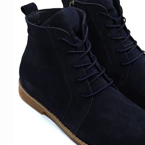 Charlotte of Sweden Semsket Boots Amur Dark Blue
