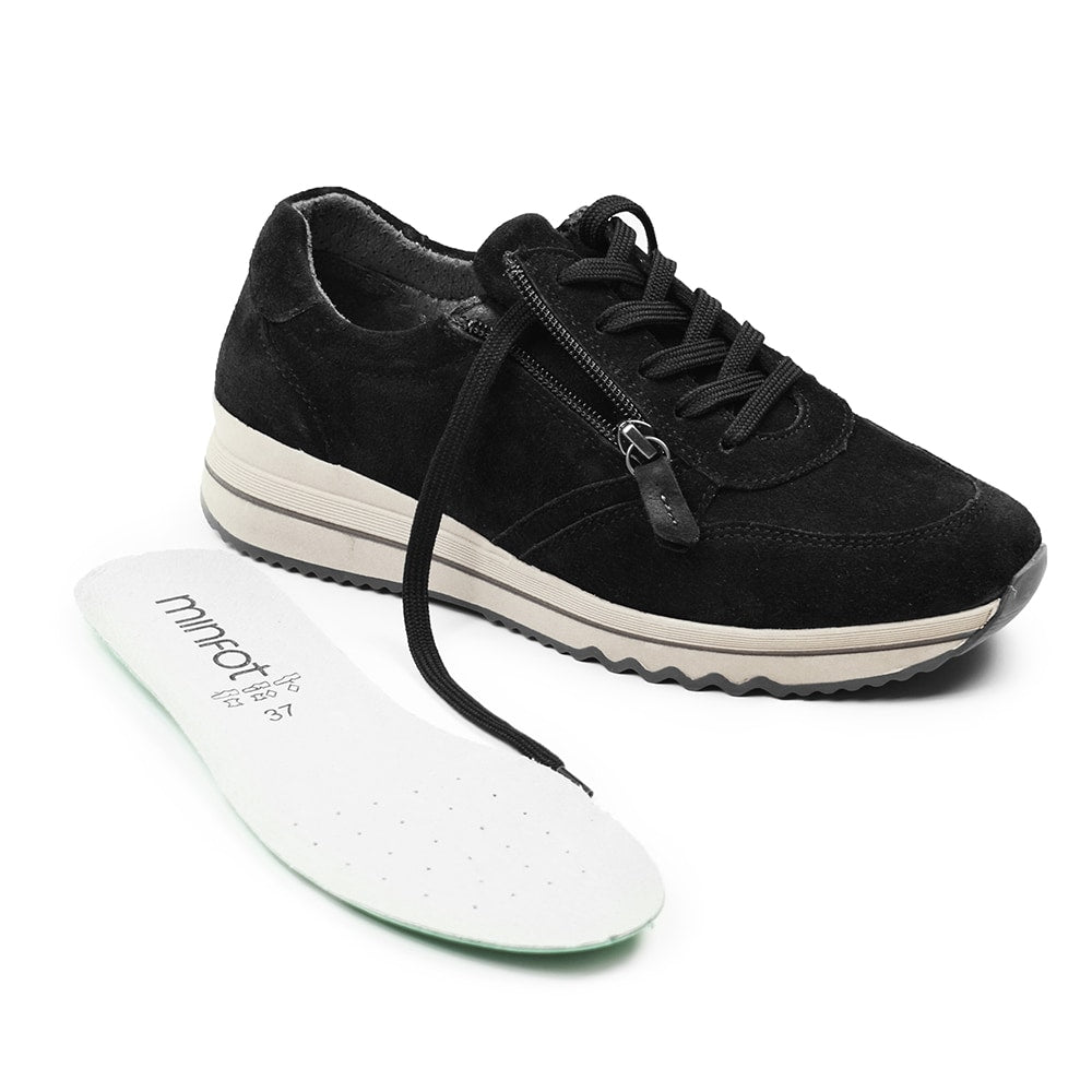 Produktbild 7 - Minfot Cloe Sneaker Dragkedja Mocka Svart
