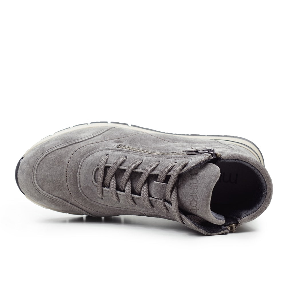 Minfot Luna Høy Sneaker Dame Semsket skinn Taupe