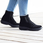 Minfot Boots Nora Semsket skinn Svart