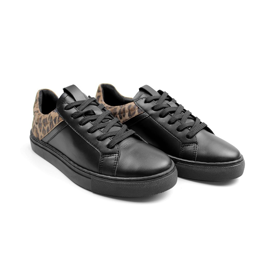 Produktbild 9 - Minfot Comfort Sneakers Skinn Leopard Svart