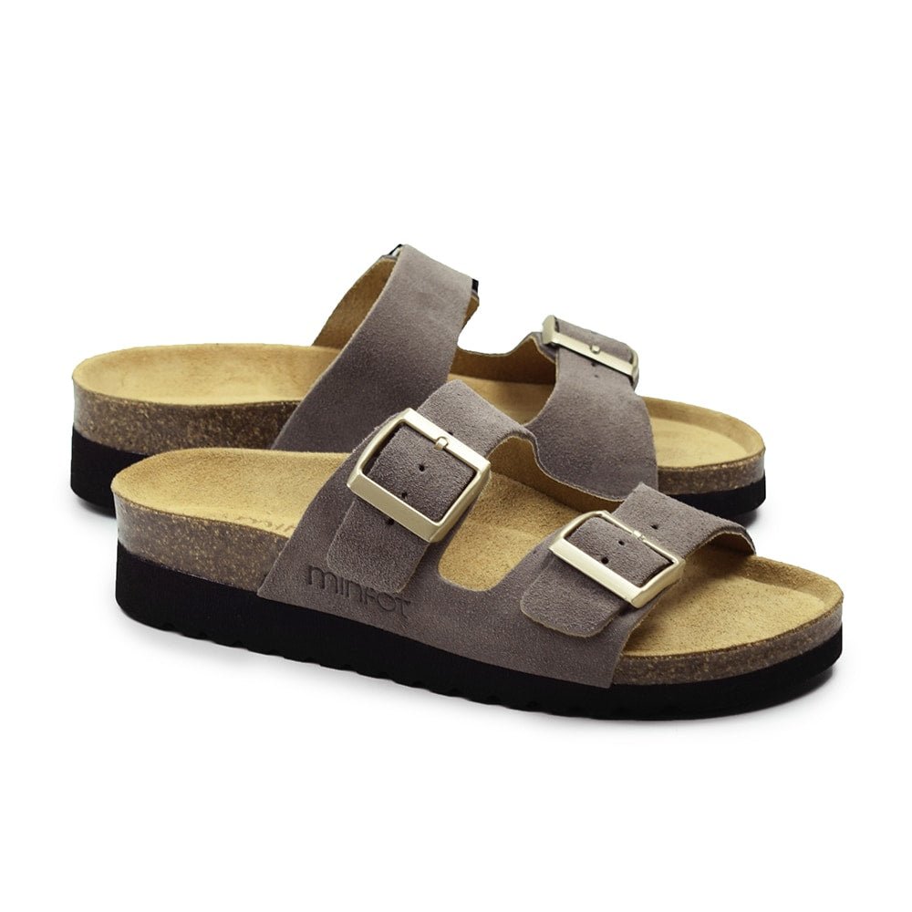 Minfot Sandaler Myk Bio Moa Semsket skinn Grå