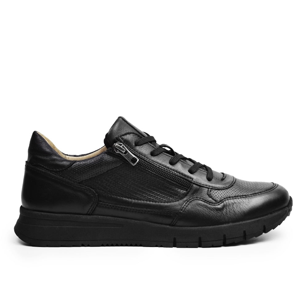 Produktbild 3 - Minfot Max Comfort Sneakers Zip Skinn Svart