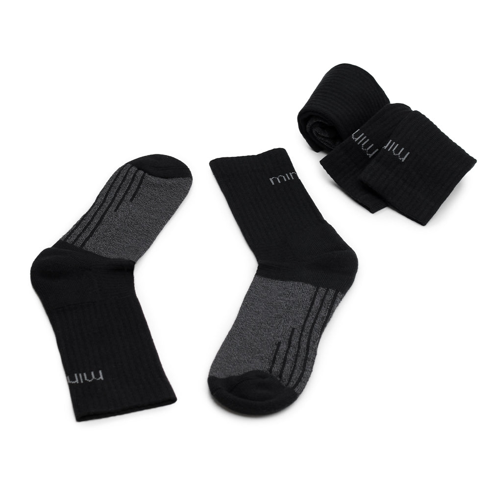 Minfot Strømper Cool Max Svart 3-Pack