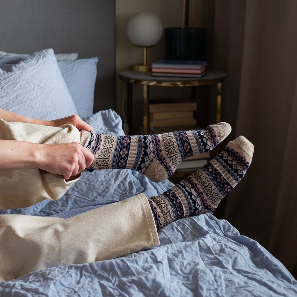 Minfot Geilo Ullstrømper Blå 2-pk