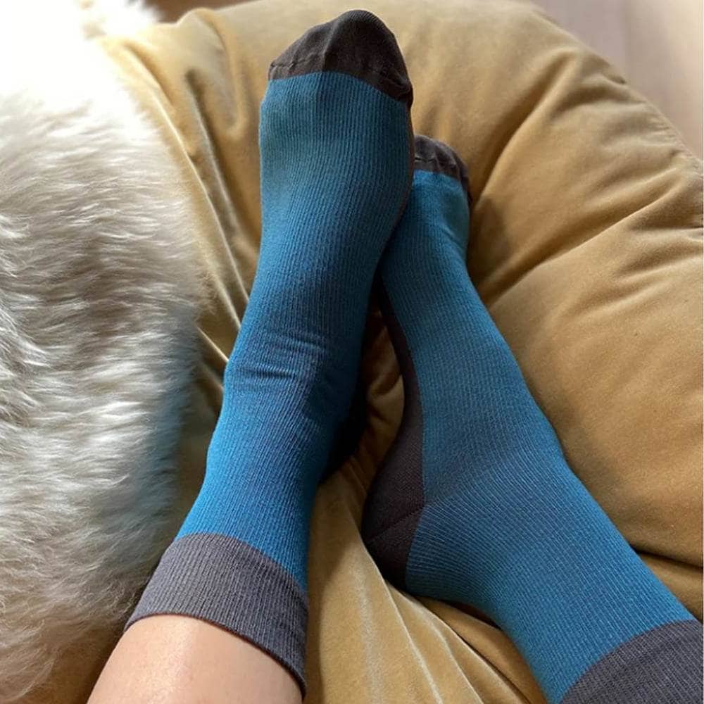 SupCare Ankelstøttestrømper Bambus Blå Grå