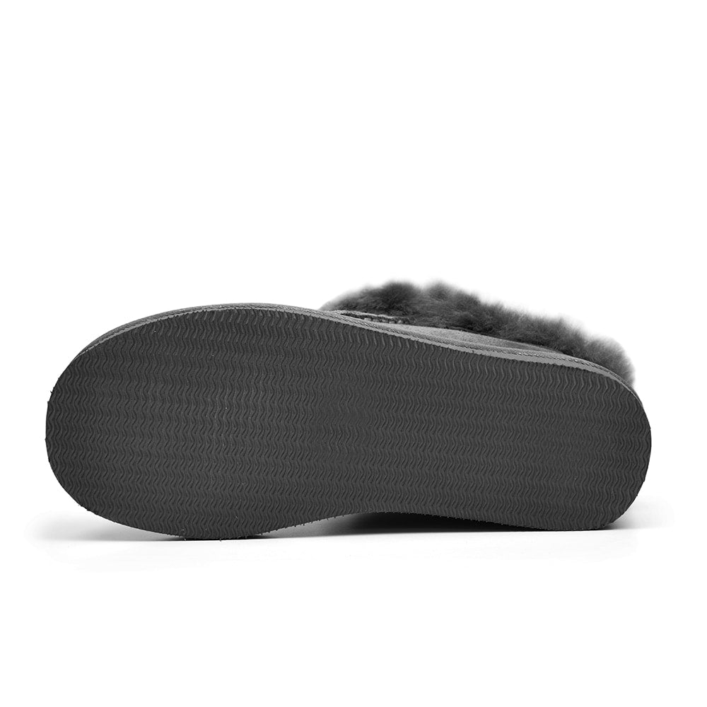 Minfot Saueskinnstøfler Bergen med såle Grå