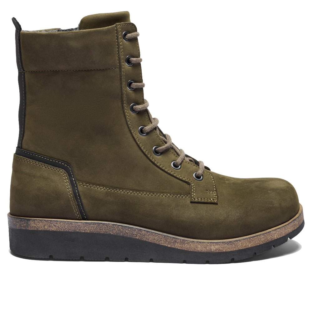 New Feet Linn Brede Boots Snøring Glidelås Grønn