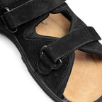 Minfot Sandaler Justi Svart Semsket skinn