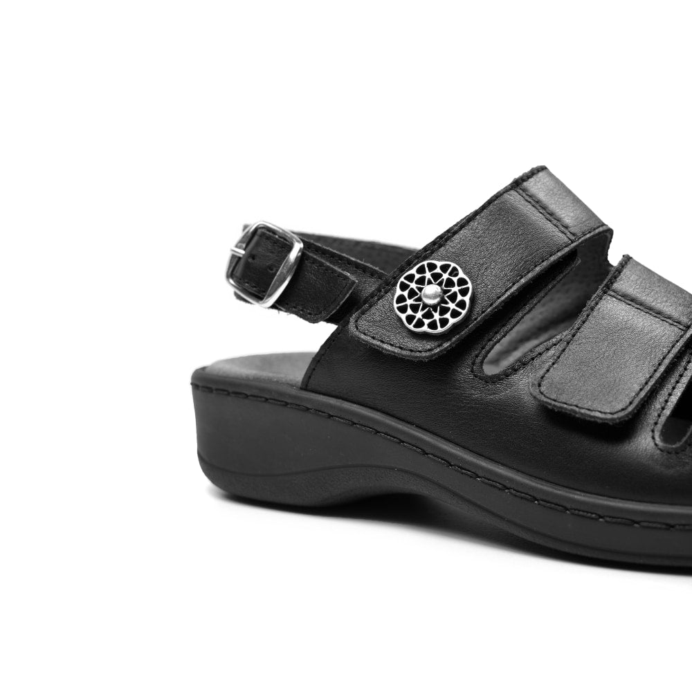 Minfot Sandaler Hallux Valgus Dahlia Hælrem Svart