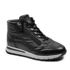 Minfot Pim Høy Sneaker Dame Bred Skinn Svart