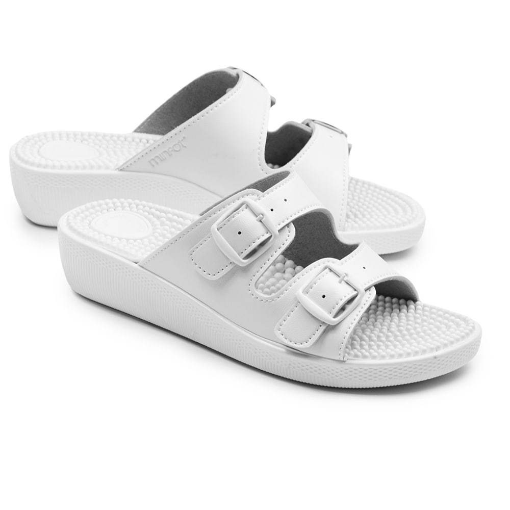 Minfot Massasje Sandaler Dame Hvit