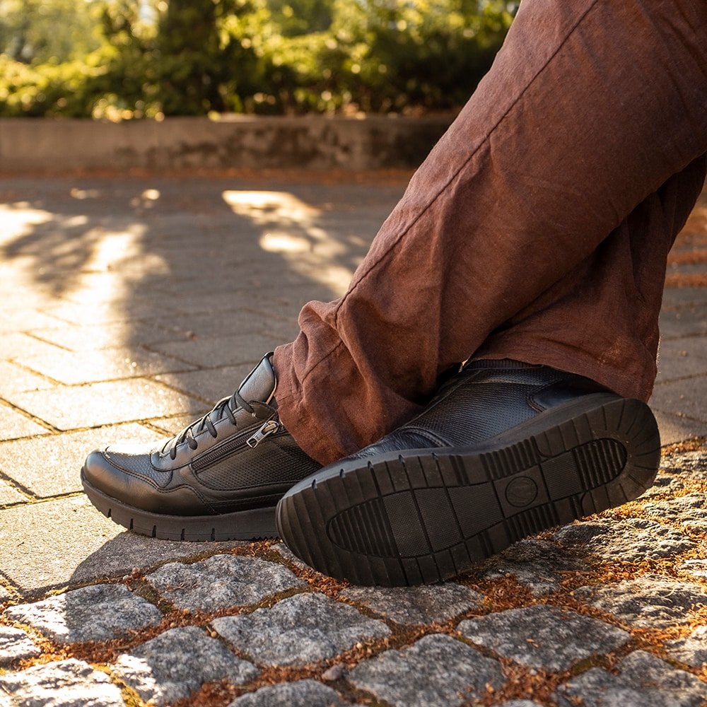 Produktbild 11 - Minfot Max Comfort Sneakers Zip Skinn Svart