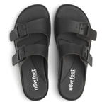 New Feet Connie Brede Sandaler Microfiber Unisex Svart