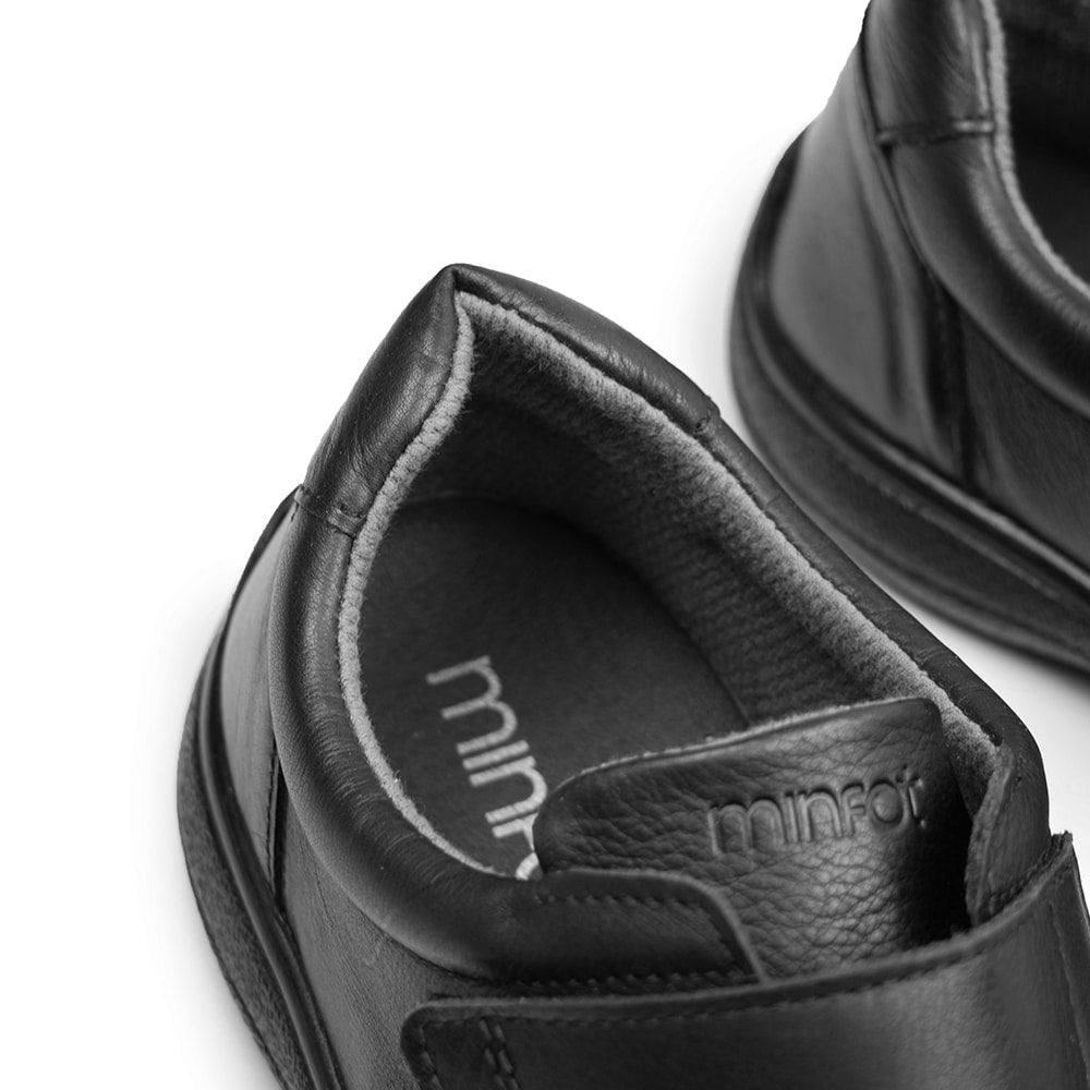 Produktbild 11 - Minfot Arthur Breda Skor Kardborre Stretch Skinn Svart