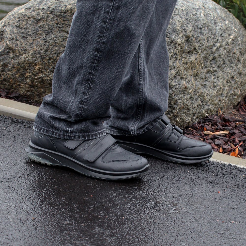 Produktbild 2 - Minfot Grip Sko med Borrelås TEX Skinn Svart