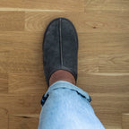 Minfot Saueskinntøfler Slip-on Orust med såle Grå