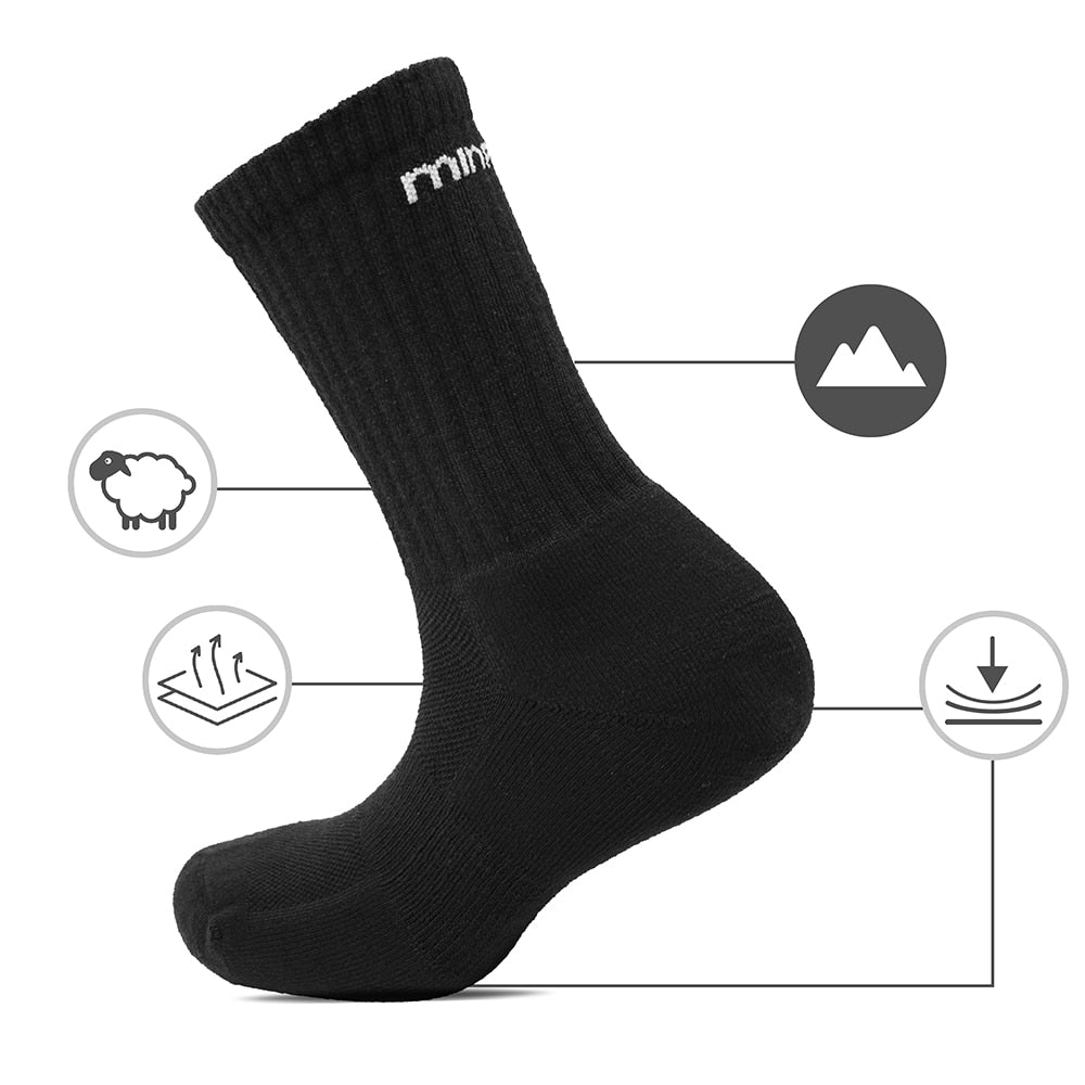 Produktbild 2 - Minfot Strømper Merinoull All Day Turstrømper Svart 3-pk