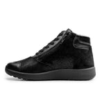 Minfot Way Høy Sneaker Bred Stretch Svart