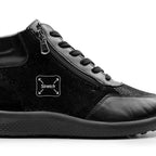 Minfot Way Høy Sneaker Bred Stretch Svart