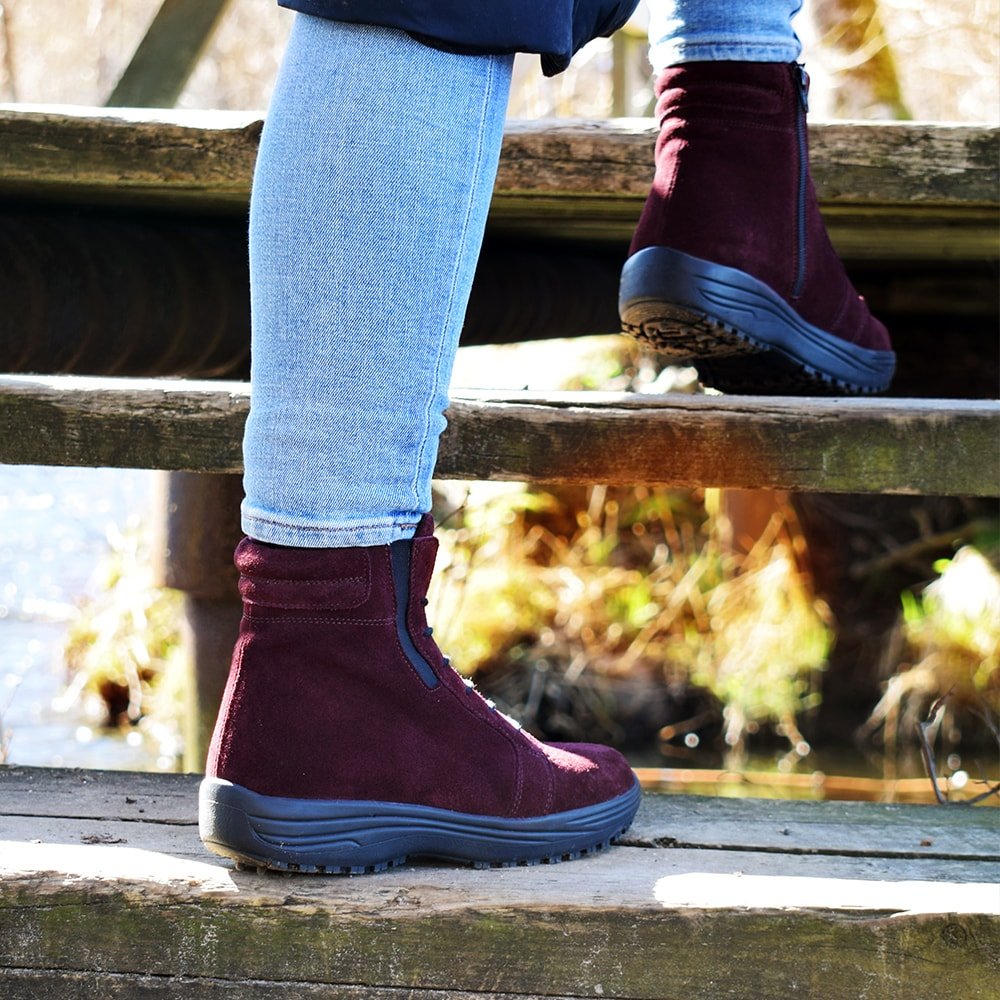 Minfot Boots Nora Semsket skinn Bordeaux