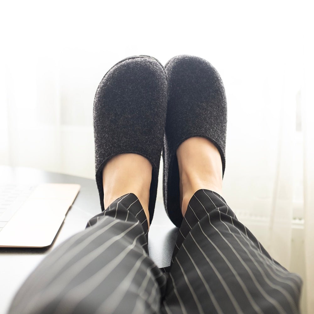 Minfot Tøfler Slip-on Viken Ull Antracit