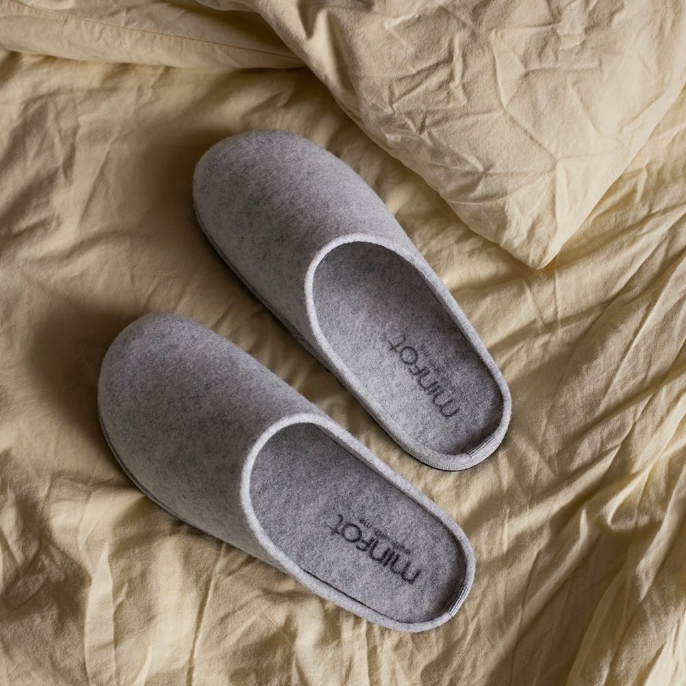 Minfot Tøfler Slip-on Viken Ull Lysegrå